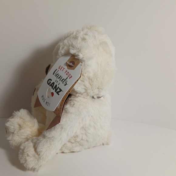 HANDS ON A GANZ Jesse Teddy BEAR STUFFED ANIMAL PLUSH TOY Creamy White Brown - Picture 2 of 10